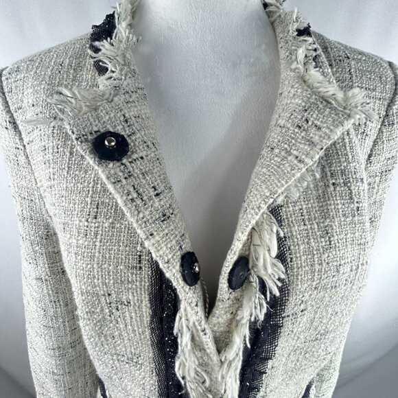 Bandolera Classic Chic Tweed Jacket Navy off-white – US 6 - Picture 5 of 10
